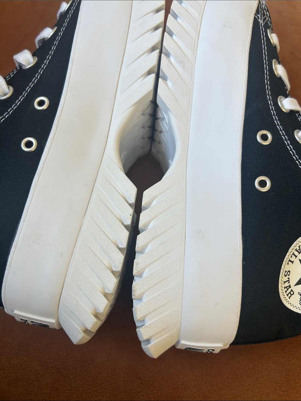Black High-Top Canvas Platform Sneakers with White Accents - Picture 5 of 12